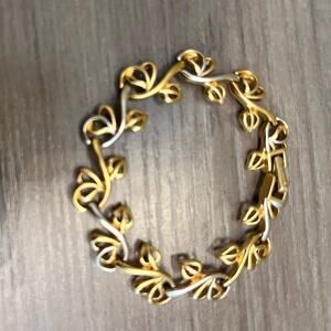 Vintage Nina Ricci Gold-Tone Vine & Heart Link Bracelet
